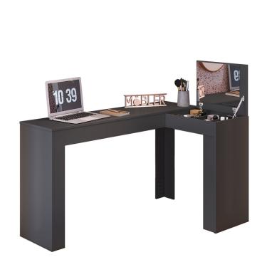 Imagem de Escrivaninha Penteadeira Tânia com Nicho Organizador 135 cm Preto - D'Rossi