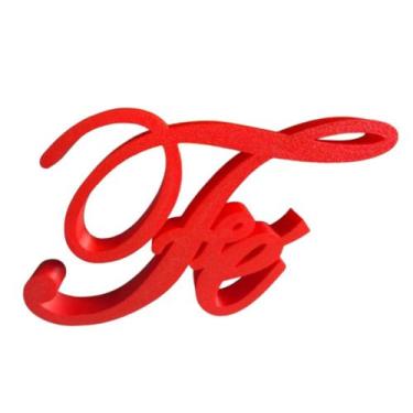 Imagem de Letreiro Decorativo FÉ em Plástico 3D  Placa Motivacional para Sala, E