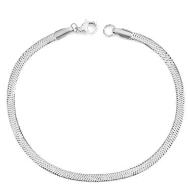 Imagem de Pulseira Unissex Milano Italiana Prata Aço Inoxidável Luxo