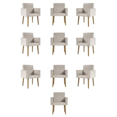 Imagem de Kit 10 Poltronas Decorativa Recepção Oferta Courino Balaqui Cor:courino Bege