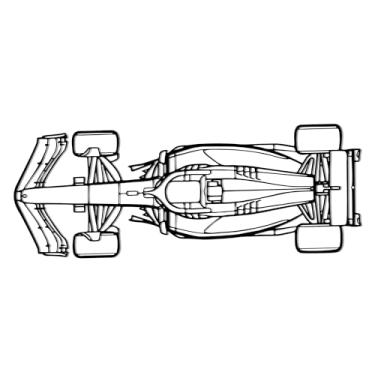 Imagem de Arte de parede F1, decoração de metal para parede de carro - Fórmula 1 arte de linha de vista superior de carro de corrida, placa de metal para caverna masculina, garagem, sala de jogos, presente