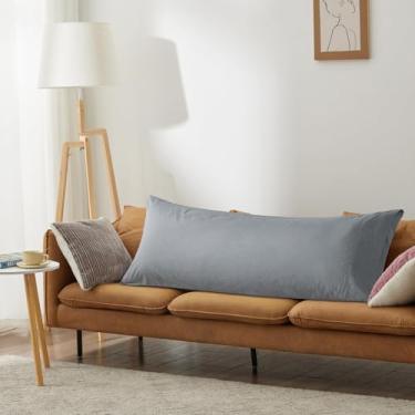 Imagem de Capa de travesseiro corporal tecido de algodão, fronha longa respirável, fecho de envelope amigo da pele