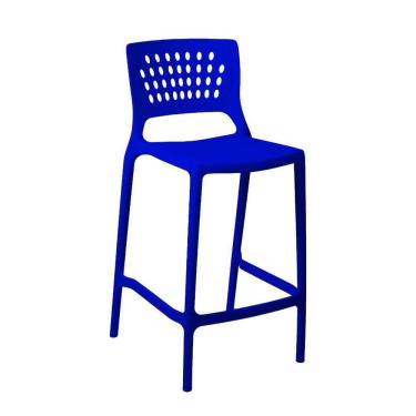 Imagem de Banqueta Alta Para Bancada E Cozinha Azul Bic Empilhável Marte Em Polipropileno Acrilys