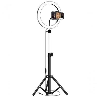Imagem de Ring Light Iluminador Led Usb 10 Polegadas 26cm Com Suporte Tripé 2 Metros
