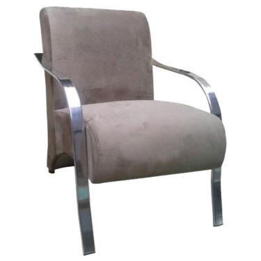 Imagem de Poltrona Vênus 1 Lugar Braço Cromado D Salla Bege