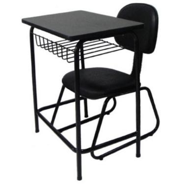 Imagem de Mesa Escolar Com Cadeira De Escritório Mesa Escolar Preto