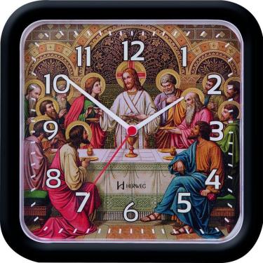 Imagem de Relógio Parede 23 Cm Santa Ceia Tic-tac Herweg 6696 Preto