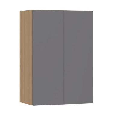 Imagem de Armário Aéreo 60cm 2 Portas Slim Luciane Móveis Freijó/cinza Puro