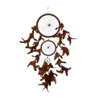 Imagem de Filtro dos Sonhos 60cm Apanhador Marrom Escuro Grande Decoração