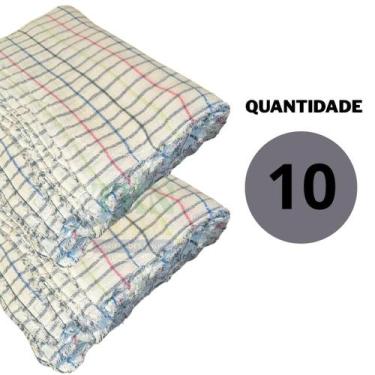Imagem de Kit Até 10 Panos Chão Listrado Grande 65X43Cm Alta Absorção - Gari