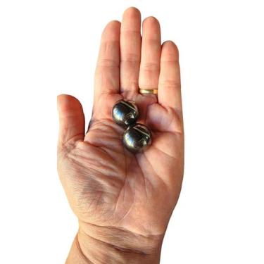 Imagem de Par de pedras hematita magnéticas imã anti-stress 25mm - japamala bras