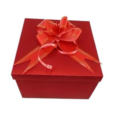 Imagem de Baoblaze Álbum de fotos reutilizável multiuso em caixa de presente com cinco camadas e fita, ideal para scrapbooking, guardar colares e anéis, Vermelho