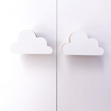 Imagem de 2 Puxadores Nuvem Branco Infantil Gaveta Cômoda Móveis Porta