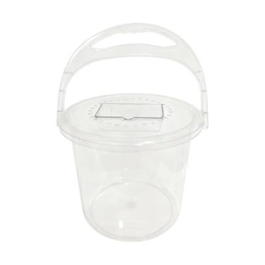 Imagem de Baoblaze Balde transparente com tampa, multiuso, com alça, para brinquedos, lanches, lavagem de carros e limpeza.
