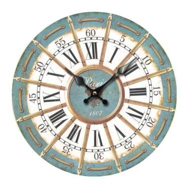 Imagem de Relógio de parede vintage Paris com design rústico de 18 polegadas com