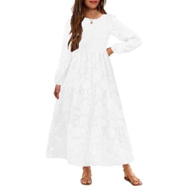 Imagem de Vestido MITILLY para meninas de outono, manga comprida, maxi, 12 anos,