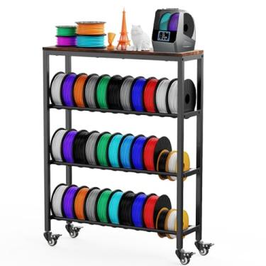 Imagem de Rack de armazenamento de filamento de impressora 3D, rack de metal para carrinho de carretel de 4 níveis para PLA/TPU/ASA, acessórios de impressora 3D para oficina e garagem