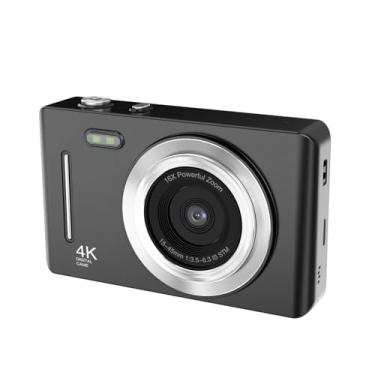 Imagem de Câmera digital, câmeras para crianças, câmeras digitais de apontar e fotografar, antivibração, carimbo de data, câmeras pequenas compactas para fotografia, preta