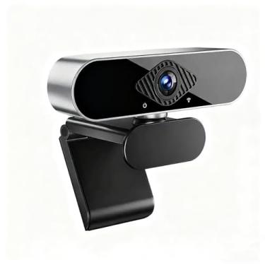 Imagem de Webcam HD 1080p com microfone, cancelamento de ruído, capa de privacidade, lente grande angular, correção automática de luz, webcam USB Plug & Play para laptop, desktop, PC, Mac, zoom, Skype