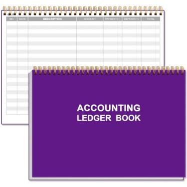 Imagem de Livro contábil - Livro contábil A5 para contabilidade, pequenas empresas e uso pessoal, caderno rastreador de despesas para rastreamento de dinheiro, despesas, depósitos e saldo, 21,6 cm x 14,7 cm