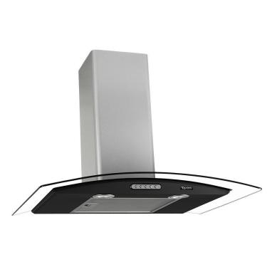 Imagem de Coifa Terim Vidro Curvo Duto Slim Inox 80 cm Black 110V