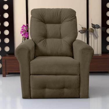 Imagem de Poltrona Reclinável Para Descanso Thalia Suede Cappuccino