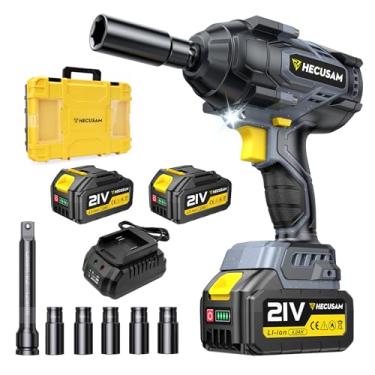 Imagem de HECUSAM Chave de impacto sem fio de 1/5.1 cm, 2 pilhas de 4,0Ah