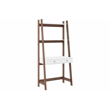 Imagem de Estante Livreiro Solteiro Rt3120 C/ 2 Prateleiras Rustico/branco - Movelbento