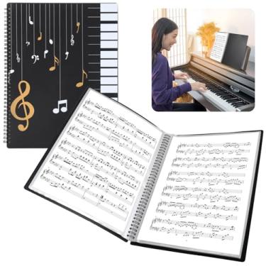 Imagem de Fichário de música de coral com 60 capas de plástico, suporte de arquivo A4 para 120 páginas, organizador de concertos à prova d'água, pasta coral, 23 × 30 cm