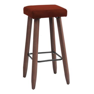 Imagem de Banqueta Decorativa Alta Kiara Estofada Com Pés Em Madeira