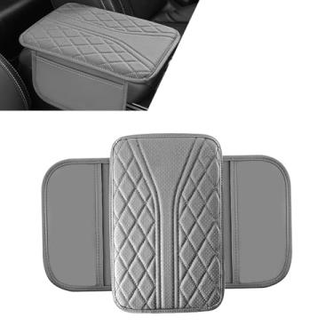 Imagem de Dogary Almofada para caixa de apoio de braço de carro, almofada de suporte forte respirável com bolso lateral para tecido carteira de telefone, capa protetora à prova d'água para console central