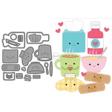 Imagem de DzIxY Caixa de papel para copo de água, moldes de corte de metal para fazer cartões, papel em relevo, cortes, scrapbook, máquina, estêncil, bolsos de armazenamento, suprimentos