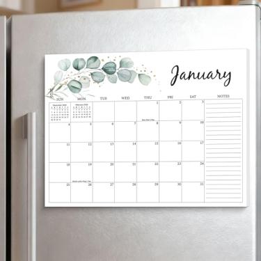 Imagem de Calendário magnético 2026 para geladeira, calendário estético de 18 meses de janeiro de 2026 a junho de 2027, planejador magnético de geladeira para organização mensal de família e cozinha, 29 x 23 cm