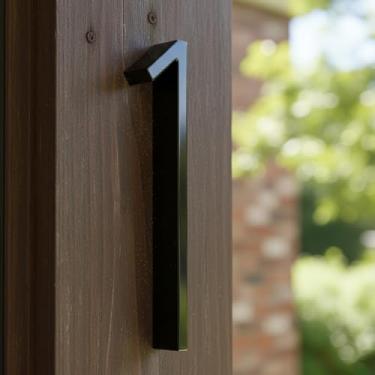 Imagem de Números de casa em liga metálica de 12 cm para fora, número de endereço preto para caixa de correio de porta da frente para apartamentos, escritório, hotel