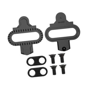 Imagem de Baoblaze Conjunto de 2 presilhas para bicicleta, presilhas para pedal de mountain bike, para bicicleta para sapatos de ciclismo para SPD clipless, Preto