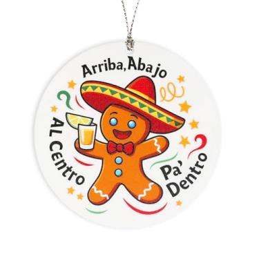 Imagem de Enfeite de Natal do México 2025, Enfeites de Natal engraçados, ornamentos mexicanos para árvore de Natal, enfeite de gengibre com sombrero e tequila, decoração de festas de fim de ano, presente de