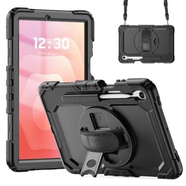 Imagem de Capa para Samsung Galaxy Tab S11 2025 11 polegadas (SM-X736B/SM-X730), capa Ratesell à prova de choque de 3 camadas com suporte, parte traseira rígida de policarbonato e capa interna de silicone macio