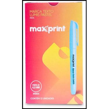 Imagem de Caneta Marca Texto Maxprint Lumis Pastel- Azul - Cx c/ 12 unidades