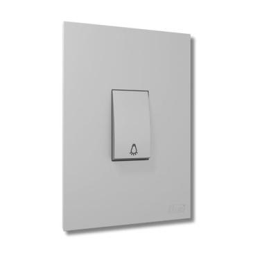 Imagem de Interruptor Com Placa Minuteria Pulsador Para Campainha Cor Cinza - B.