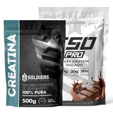 Imagem de Kit: Whey Protein Isolado ISO PRO 1kg + Creatina Monohidratada 500g - Soldiers Nutrition-Unissex