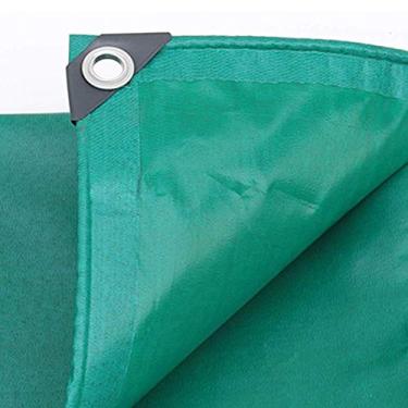 Imagem de OKUOKA Lona impermeável resistente à prova de poeira protetor solar capa de piscina revestimento de PVC galvanizado proteção de móveis ao ar livre, 15 tamanhos (cor: verde, tamanho: 6 x 8 m)