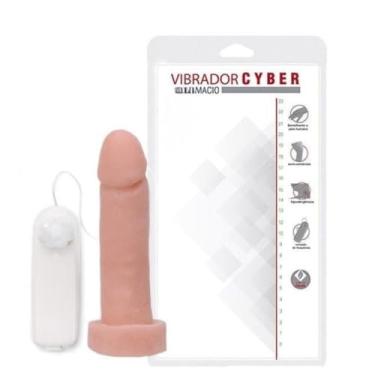 Imagem de Prótese Em Cyber Macio Vibração Multivelocidade 15,5 X 3,7Cm Dildo Vibrador Pênis Realista CKT3125 (NATURAL)
