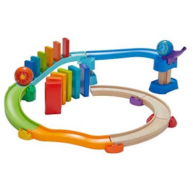 Imagem de HABA Kulllerbu Kringel Domino Playset - 33 Piece Ball Track Starter Set with Two Sets of Falling Dominoes - Ages 2+