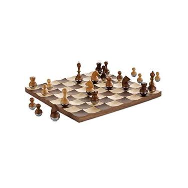 Imagem de Chess Wobble Chess Madeira de nogueira com base de aço inoxidável luxuosa