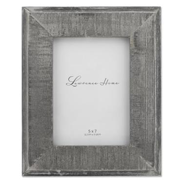 Imagem de Lawrence Frames Moldura de madeira cinza envelhecida 12,7 x 17,7 cm com lavagem branca