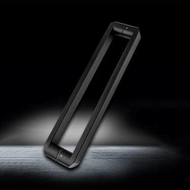 Imagem de SENNIAN Puxador de porta de entrada contemporâneo, retangular, quadrado, retangular, de aço inoxidável, moderno, contemporâneo, puxador de escada, vidro de chuveiro, porta de celeiro deslizante