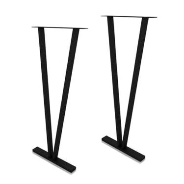 Imagem de AGHXYSQ Pernas de móveis, pernas de mesa de café, pernas de mesa de jantar DIY, pés de estilo moderno de meados do século, com designs industriais e de metal pesado, vários usos (preto, 35 cm)