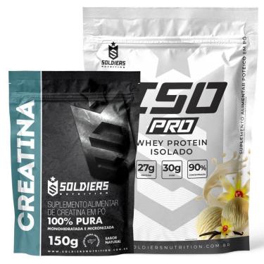 Imagem de Kit: Whey Protein Isolado ISO PRO 1kg + Creatina Monohidratada 150g - Soldiers Nutrition-Unissex