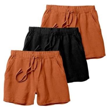 Imagem de Kit 3 Shorts Linho Premium Bermuda Masculina Moda Praia Luxo-Masculino