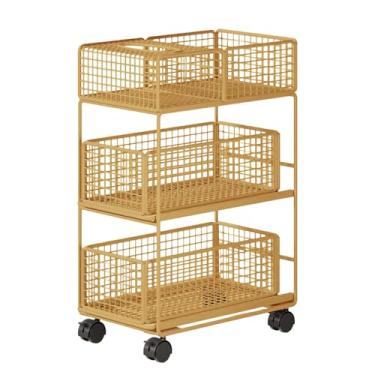 Imagem de YWJLQH Carrinho de Mesa com Prateleira Móvel, Armário de Arquivo Prático de 3 Níveis com Rodízios, Carrinho Utilitário com Rodinhas para Casa, Sala de Estar, M com caixa de lenços